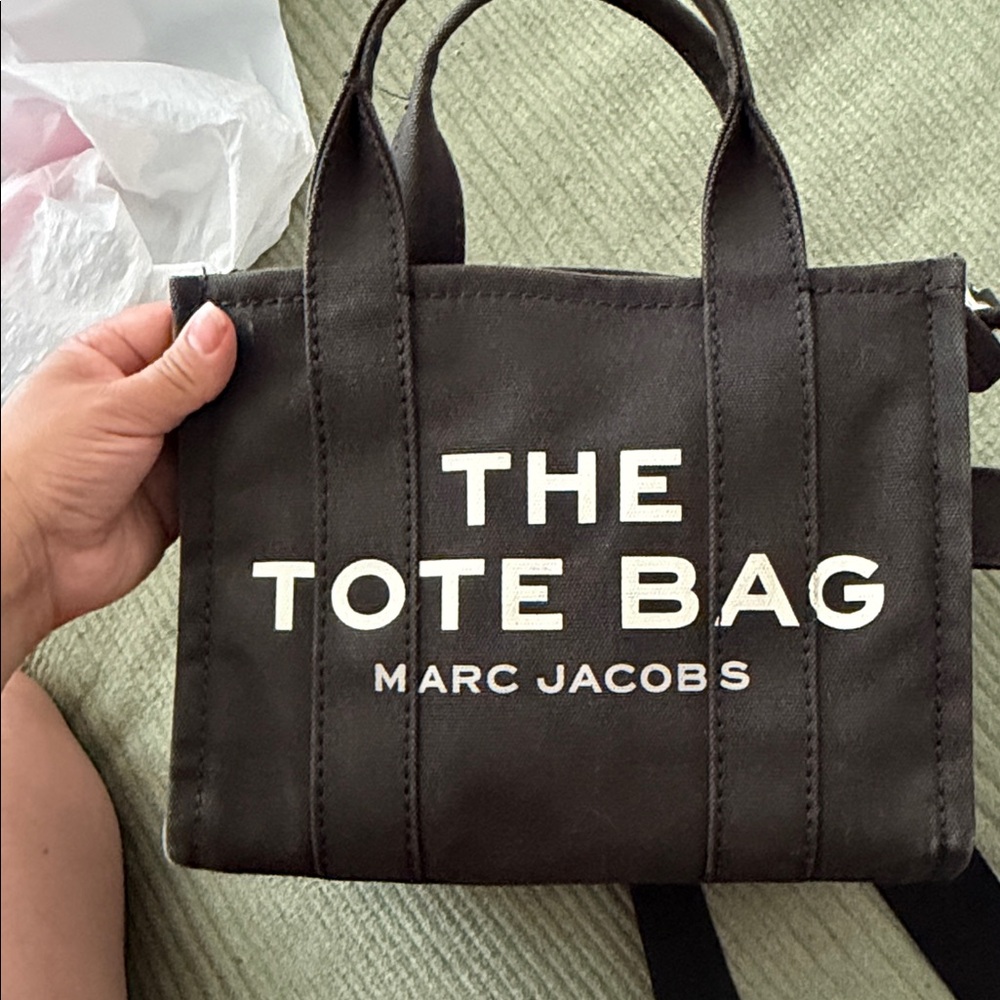 Marc Jacobs Black Canvas 'The Tote Bag' Mini Crossbody - Picture 8 of 12